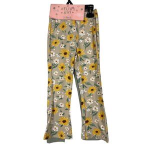 Delias Girl 2 Pack Pants Set Size 5 6 Green and Floral Cotton Blend8